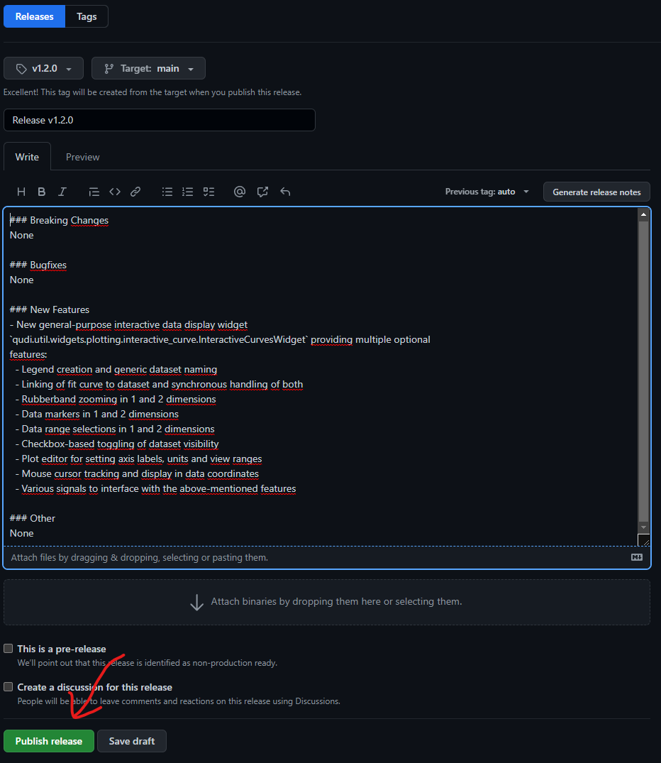 GitHub finished release form screenshot